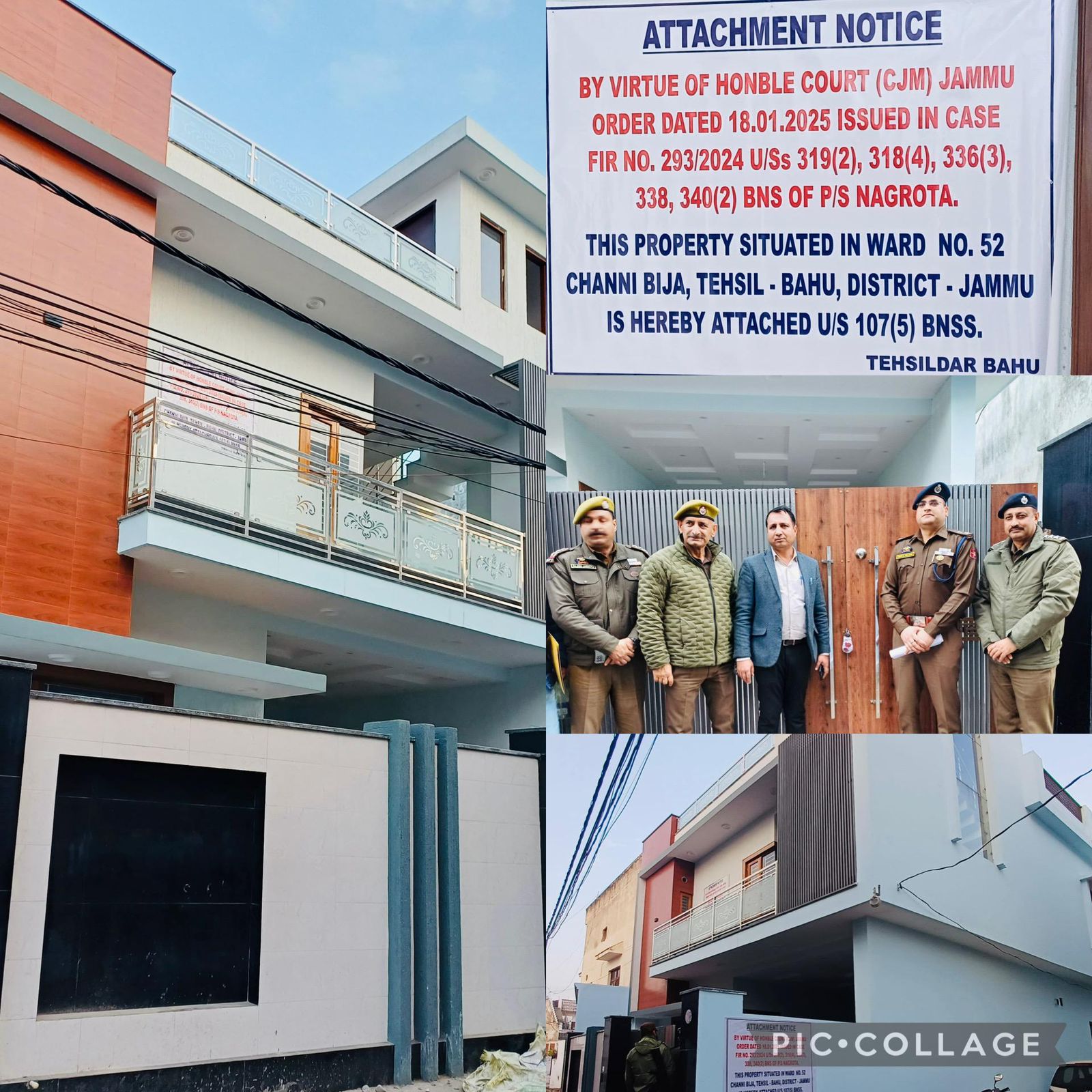 'Jammu Police Maiden Initiative,Attached Property Worth Approx. ₹2.22 Crores in Channi Bija area Under BNSS (New criminal Laws) as Proceeds of Crime in a Case of Police Station Nagrota'